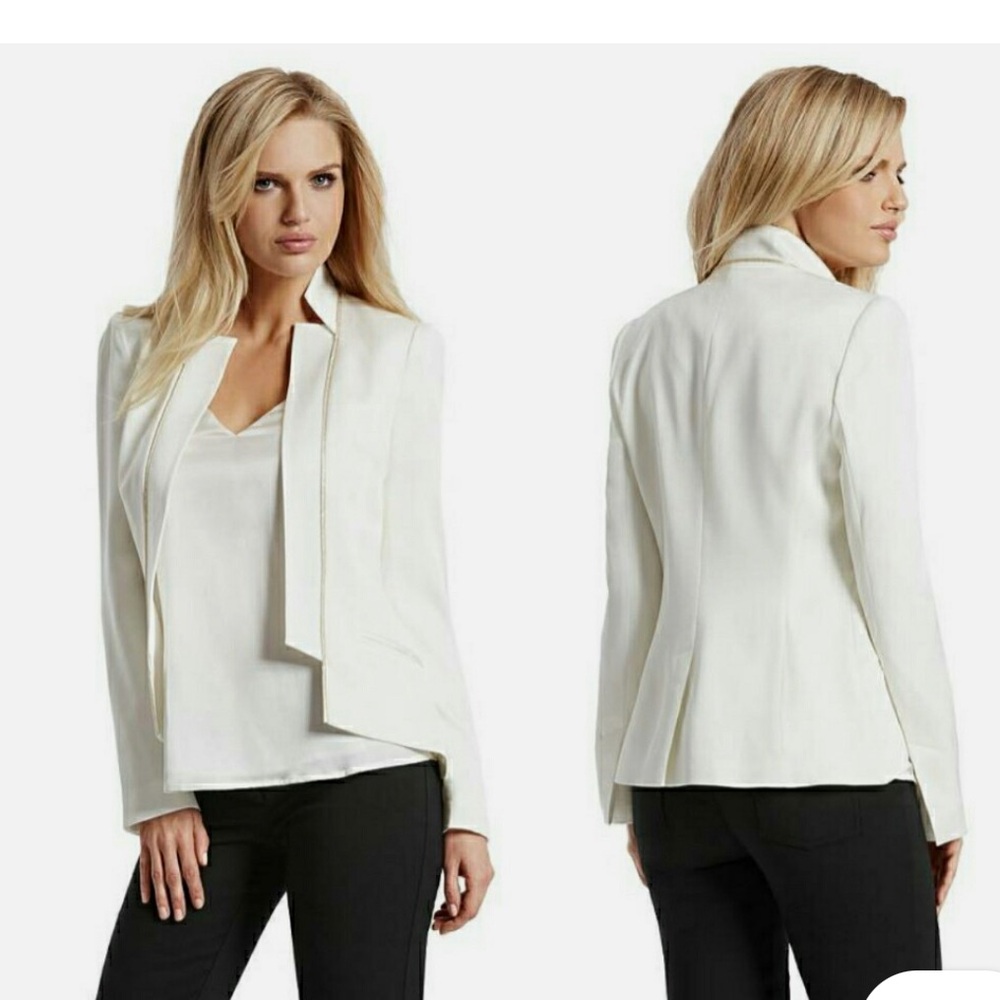 Marciano Elegant White Satin Blazer - Size S